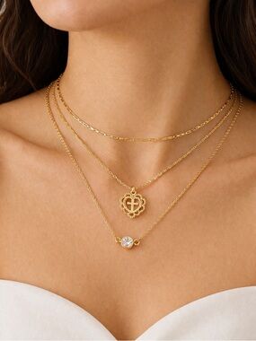 Triple Layered Pendant Choker Necklace